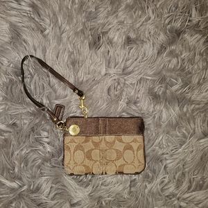 Coach Signature Wristlet - Brown
